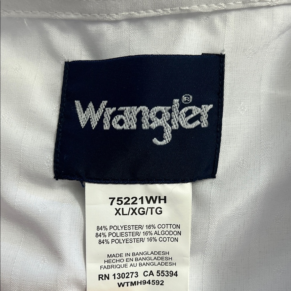 Vintage Wrangler Men's XL White Pearl Snap Button Down Western Shirt - Picture 8 of 13